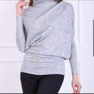 Heather Grey Asymmetrical top